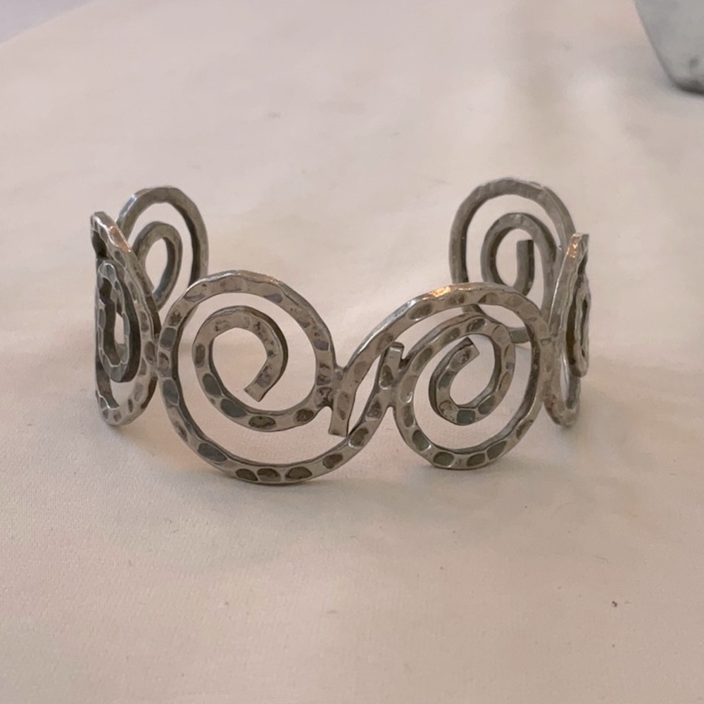 Silver open work bracelet